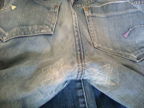 Faded, Distressed Jeans By G Star Size 31