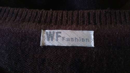Classy Black Sweater with Brown Flower Motif Size Large