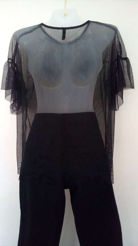 Sheer Black Embroiderd Top by The Fix Size Medium
