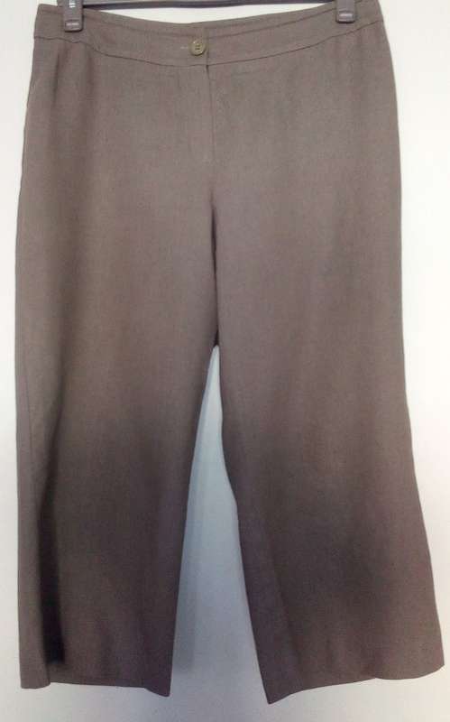 Beige Linen Mix Capri Pants by Woolworths Size 12