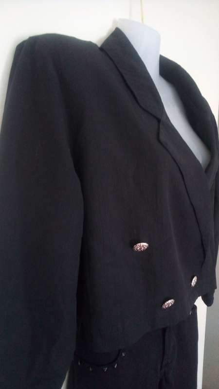 Black Cropped Jacket by Truworths Size 32
