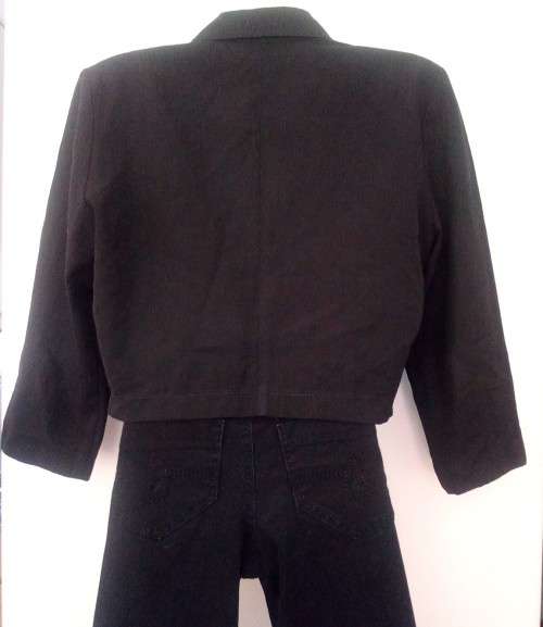 Black Cropped Jacket by Truworths Size 32