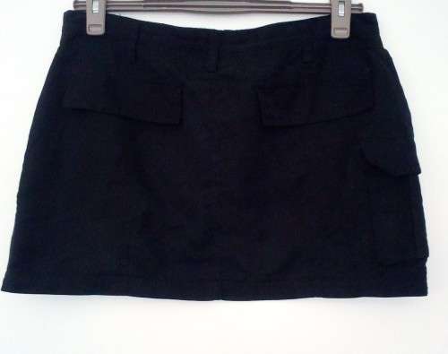 Black Mini Skirt Cargo Style Size 12