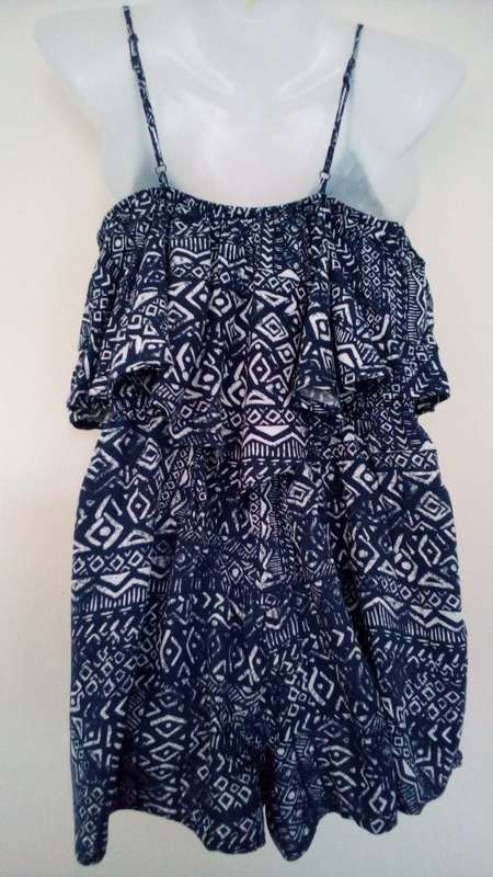 Blue and White short Romper suit by Cotton On Size small