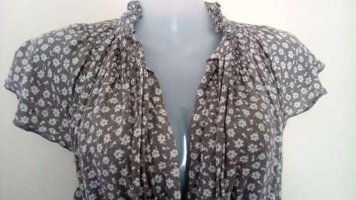 Super Cute Grey Flowered Dress by Fashion Express