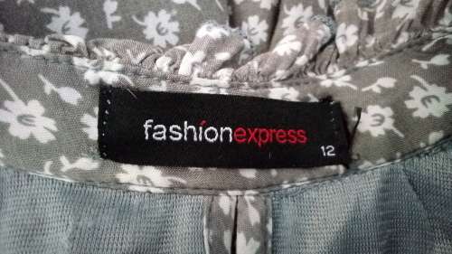 Super Cute Grey Flowered Dress by Fashion Express