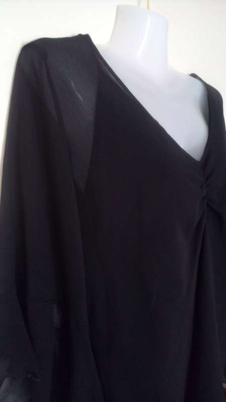 Black Dress Top with matching Camisole Top Size Large