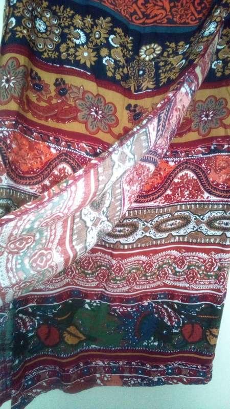 Patterned Wrap around Long Skirt Size 12