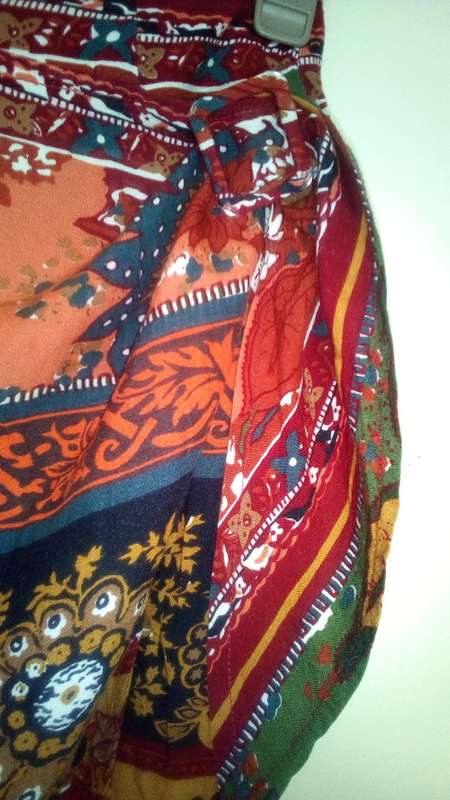 Patterned Wrap around Long Skirt Size 12