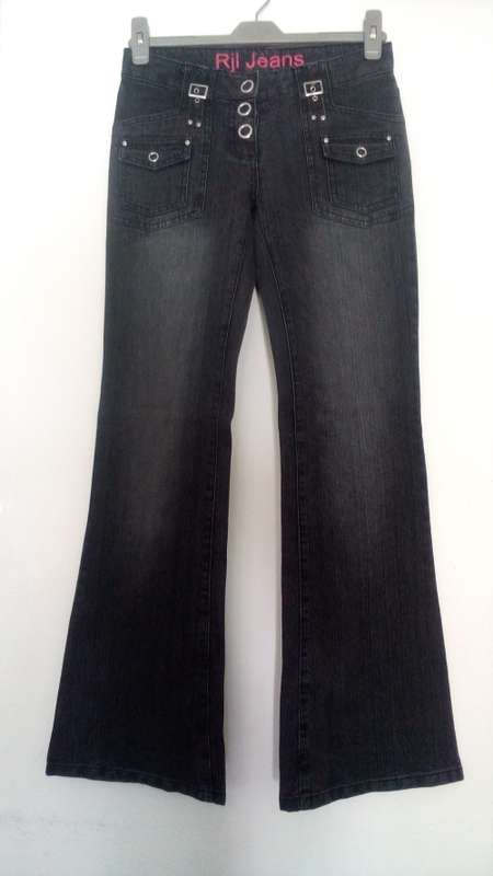 Black Hipster Bootleg Jeans Size 10