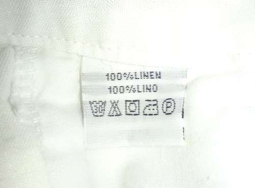 White Straight Leg Linen Trousers Size 14