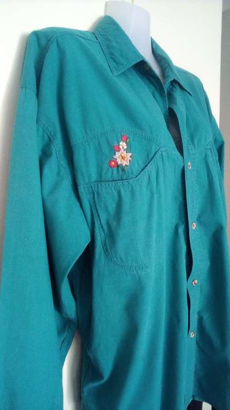 Turquoise Denim Shirt Size 40