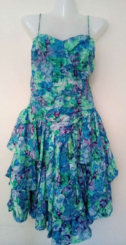 Blue, Green and Purple Party Dress by Truworths size 36