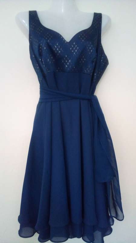 Kelso- Nite Out, Evening Dress with matching Scarf, Blue and Silver   Size 12