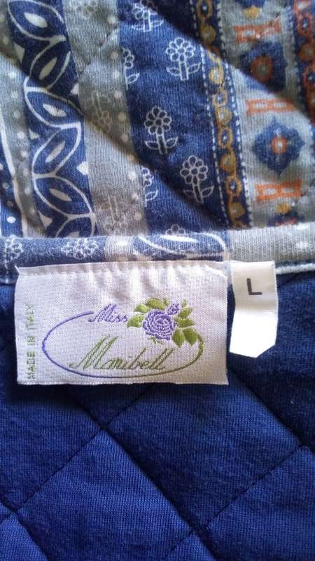 Blue Warm Quilted Waistcoat made in Italy Size Large Boho, Hippy