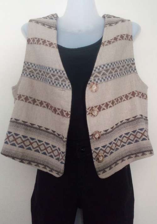 Brown Rustic Wool Mix  Waistcoat  by Kazak Size 12 Boho, Hippy