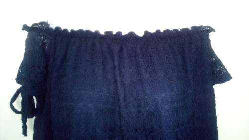Navy Blue Lace Gypsy Top by Free 2BU Size 10