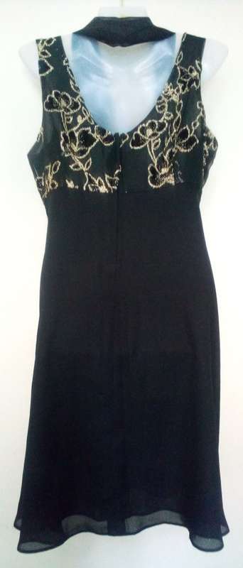 Lovely Black and Gold Evening Dress by Kelso Size 12