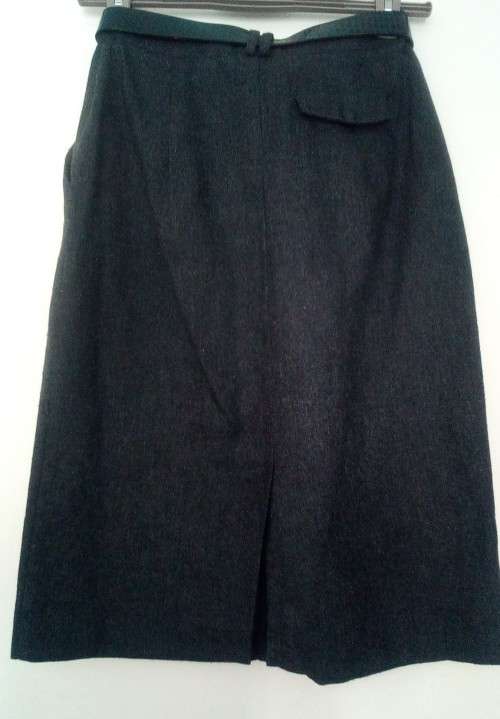 Lovely Warm Grey Wool Mix Skirt Suit Size 12