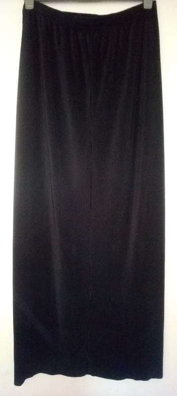 Long Black Ribbed Stretch Skirt