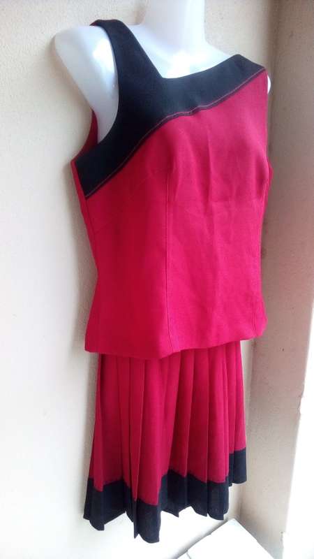 Burgundy / Red Skirt and Top Set by Essence (Top size 36, Skirt  sze 38)