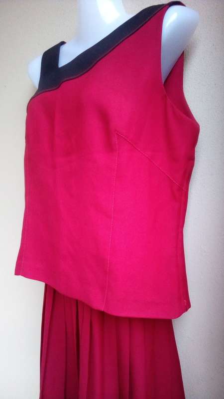 Burgundy / Red Skirt and Top Set by Essence (Top size 36, Skirt  sze 38)