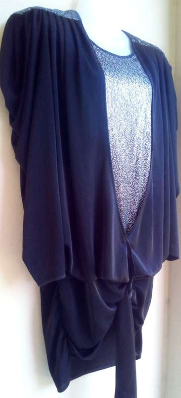 Dramatic Black And Silver Evening Dress/ Top by Foschini Size 12