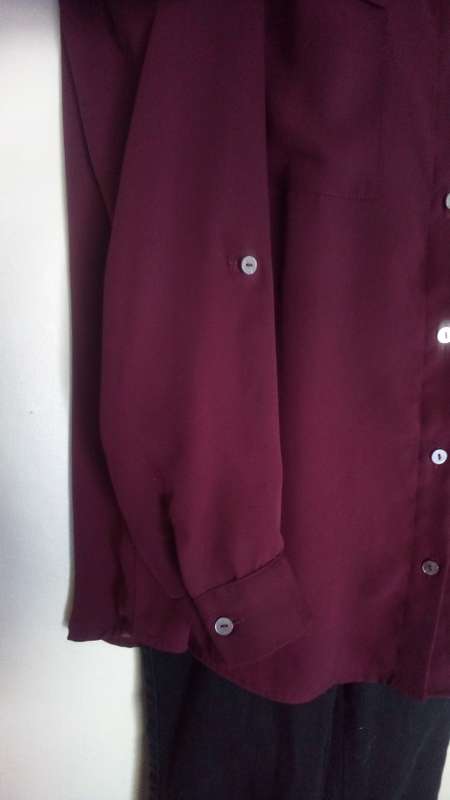 Womens Classy Smart Shirt in Burgundy by David Jones Size 12