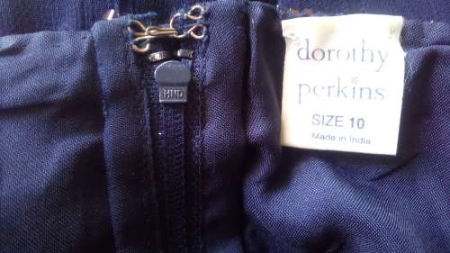 Womens Navy Party Dress with Beaded Flowers by Dorothy Perkins UK, Size 10