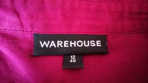 Cerise Pink Shirt Dress by Warehouse Size 12