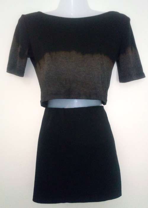 BARGAIN! 2 Piece Tie Dye Crop top with Stretch Mini Skirt  By Straight Basics Size Small