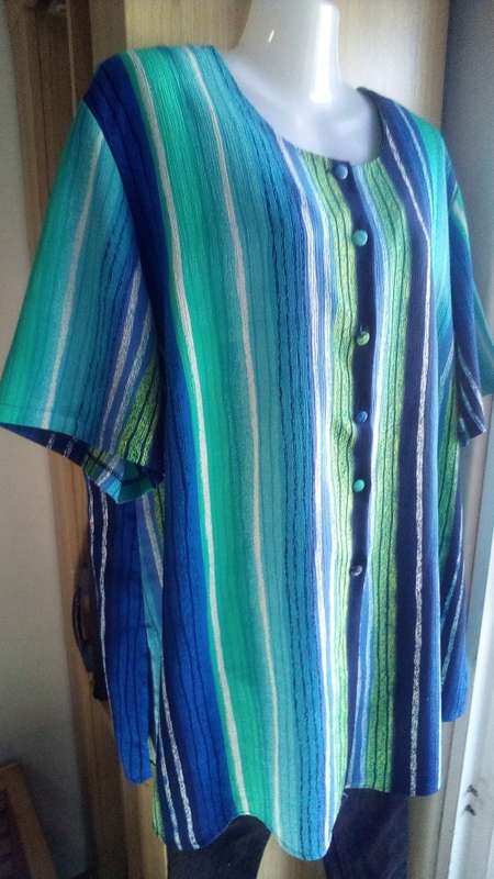 Lovely Turquoise  Shirt By Rene Taylor at Milady`s Plus Size XXL