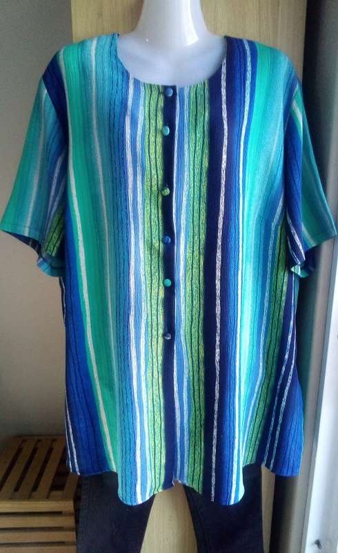 Lovely Turquoise  Shirt By Rene Taylor at Milady`s Plus Size XXL