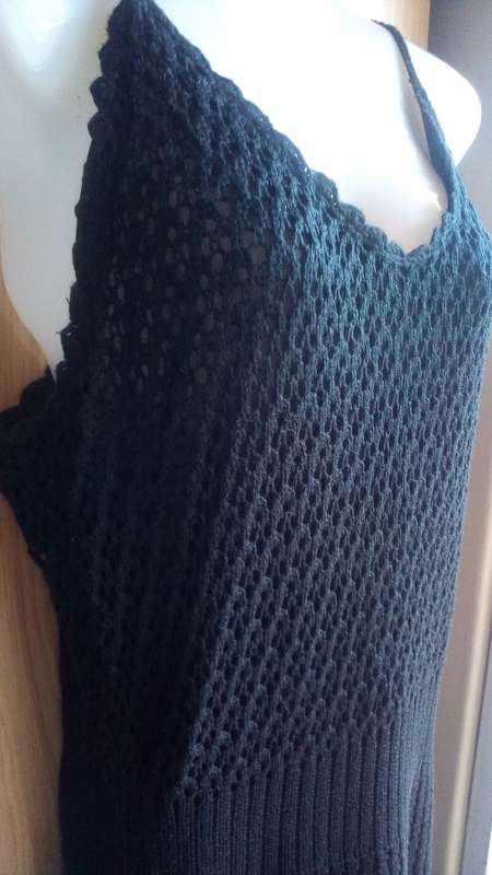 Black Full Length Knitted Dress Size Medium