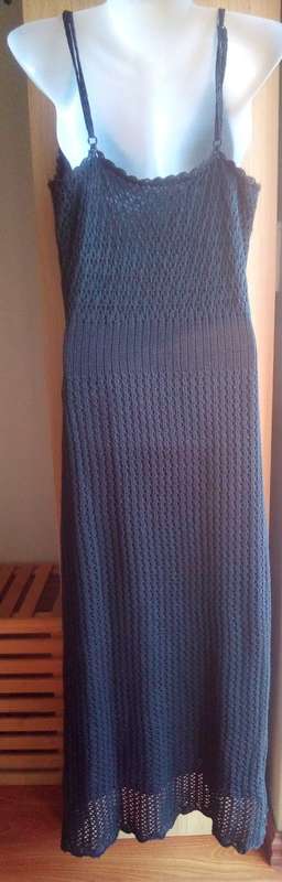 Black Full Length Knitted Dress Size Medium