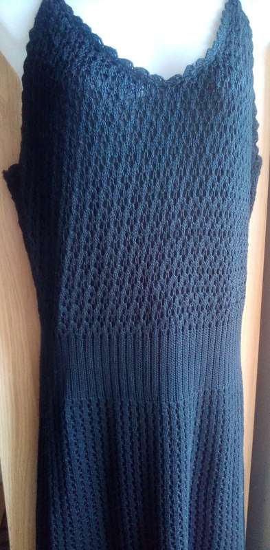 Black Full Length Knitted Dress Size Medium