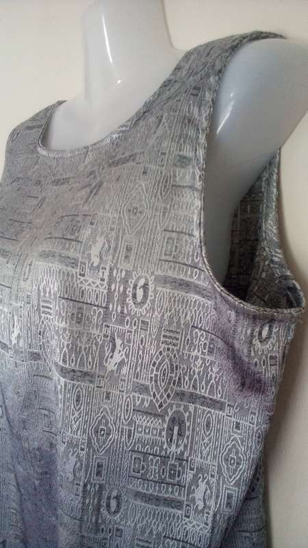 Silver Grey  Silk Top evening Out, Special Occasion,  Party,  Size Large