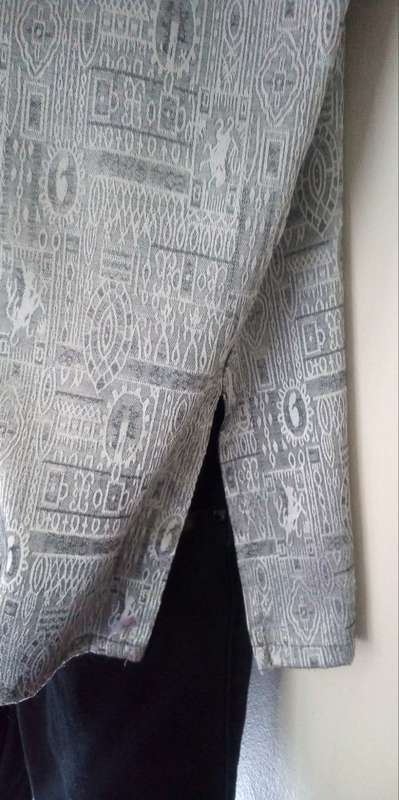 Silver Grey  Silk Top evening Out, Special Occasion,  Party,  Size Large