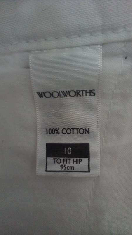White Canvas Pants by Woolworths Siize 10