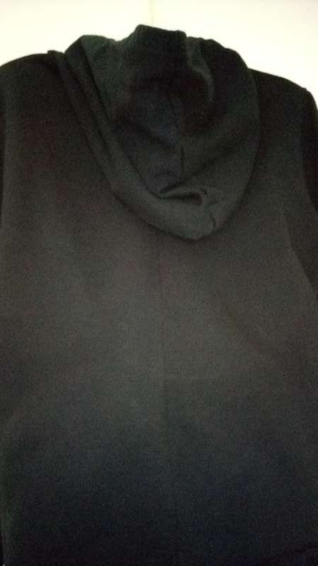 Black fleece Hoodie with Faith Motif Size Large