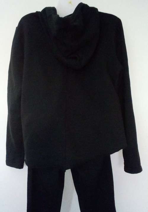 Black fleece Hoodie with Faith Motif Size Large