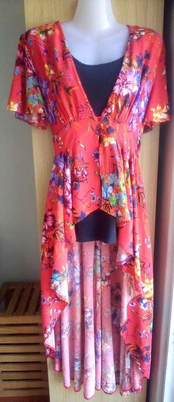 Truworths Tropical Print High Low Dress Size 36