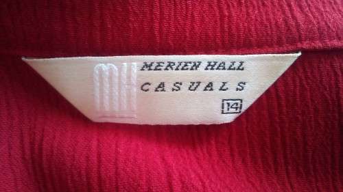 MERIEN HALL CASUALS Red Ribbed Sleeveless Shirt Size 14 Career, Office to Evening Out