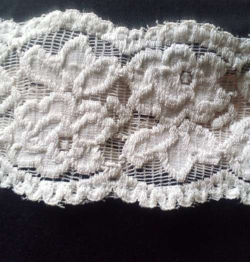 Queenspark, Camisole Top Flowers and Lace, Black and White Size Large