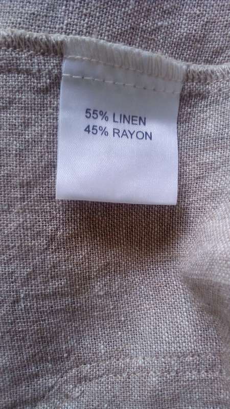 Lovely Beige Linen Mix Short Sleeve Jacket by Rene Taylor at Miladys size 40