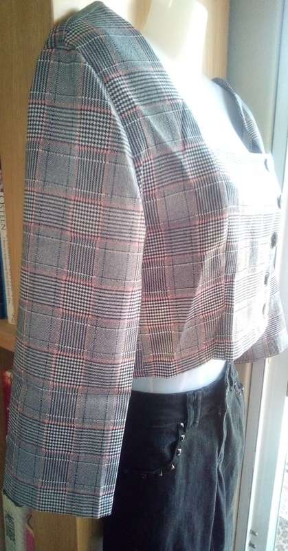 Fitted Long sleeve Tweed Crop Top, / Jacket  Size Small. *NEW