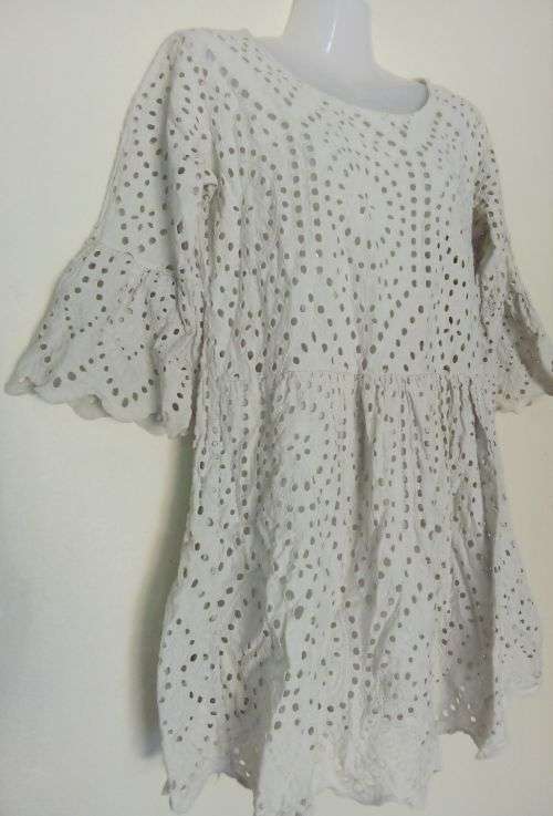 Cream Broderie Anglaise  Dress / Top Size Medium