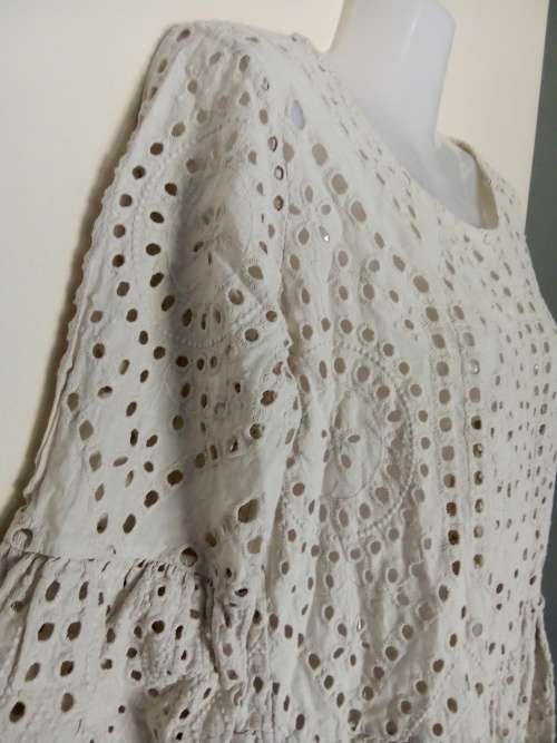 Cream Broderie Anglaise  Dress / Top Size Medium