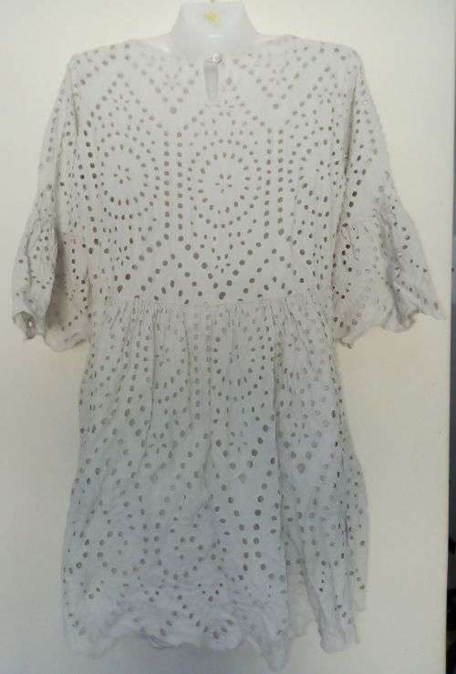 Cream Broderie Anglaise  Dress / Top Size Medium