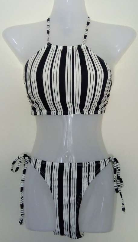 Bikini, Black and white High Neck by Cotton On (Top Small Bottoms Medium)